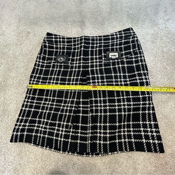CARLISLE Per Se black white tweed front pleat mini skirt Sz 10 NWOT - Picture 13 of 14